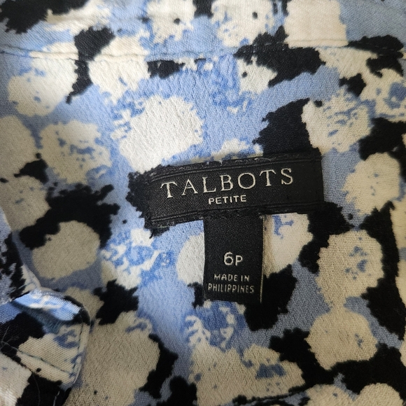 Talbots Dress Womens Size 6P Textured Dot Tie Waist Midi Short Sleeve Shirtdress - Picture 9 of 14